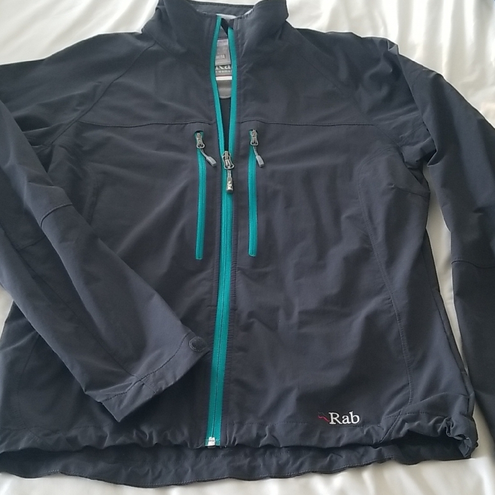Rab Women's Sawtooth Jacket Zip Shell Windbreaker Hiking Drawstring Lightweight
